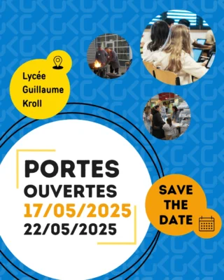 🔹Portes ouvertes 2025🔹
Venez à notre rencontre! Quand?

🗓 Samedi, 17 mai 2025 de 09h00 à 12h30 (porte ouverte principale)
🗓 Jeudi, 22 mai 2025 de 18h00 à 19h30 (porte ouverte compacte)

👉 Pour plus d'infos: rendez-vous sur notre site web 🌐 : 
https://www.lgk.lu/porte-ouverte/

Aimez et partagez cette info!
#LGK #LGKESCH #Lycéeguillaumekroll #esch #eschsuralzette #luxembourg
▪️Motivéiert an engagéiert an d’Zukunft▪️